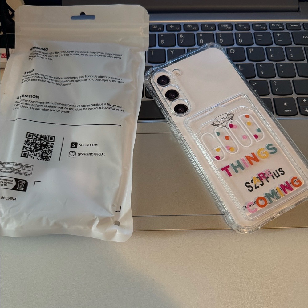 Clear Phone Case with Colorful Text Design